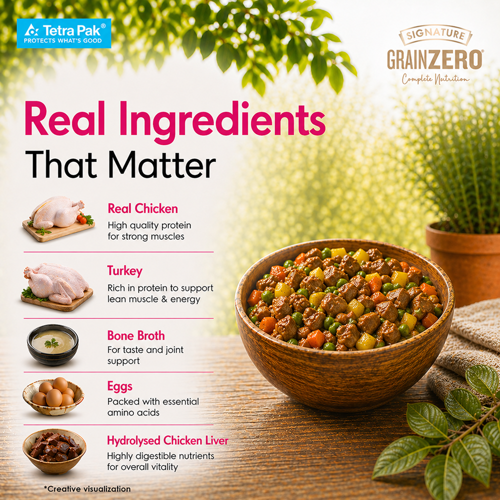 Signature Grain Zero Tetra Pack Real Chicken Turkey Dog Fresh Food image 6