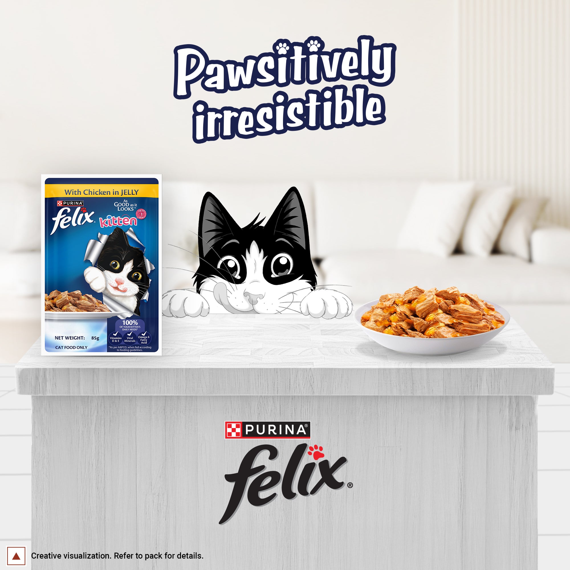 Purina Felix with Chicken in Jelly Complete and Balanced Kitten Cat Wet Food image 7