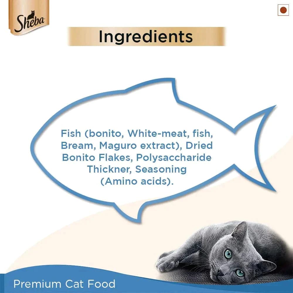 Sheba Skipjack Salmon Fish and Maguro Bream Fish Premium Cat Wet Food Combo image 8