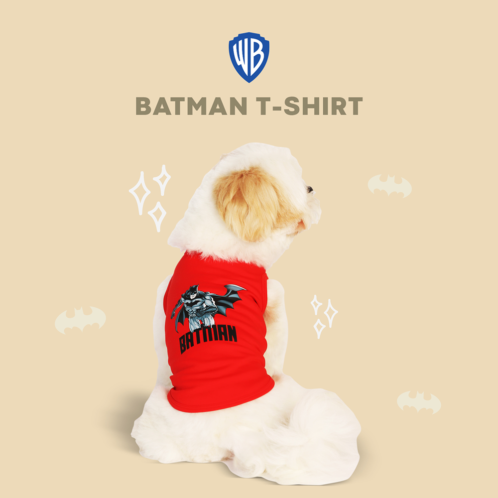 Warner Bros Batman T Shirt for Dogs and Cats (Red)