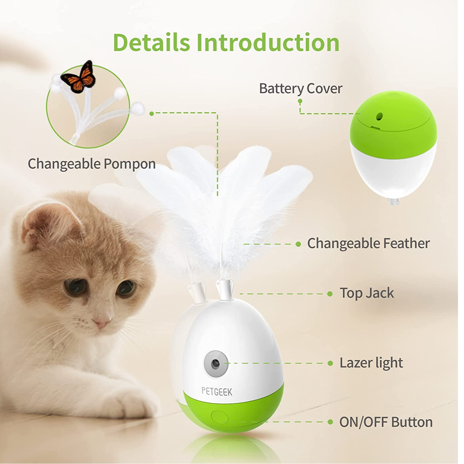 Pet Geek Egg Laser Tumbler Toy for Cats image 5