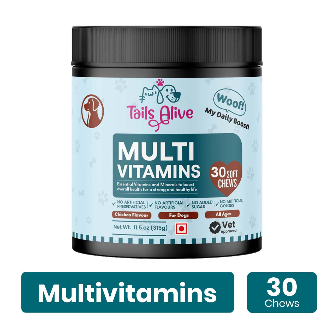 TailsAlive Chicken Flavour Multivitamin Soft Chews Supplement for Dogs image 8