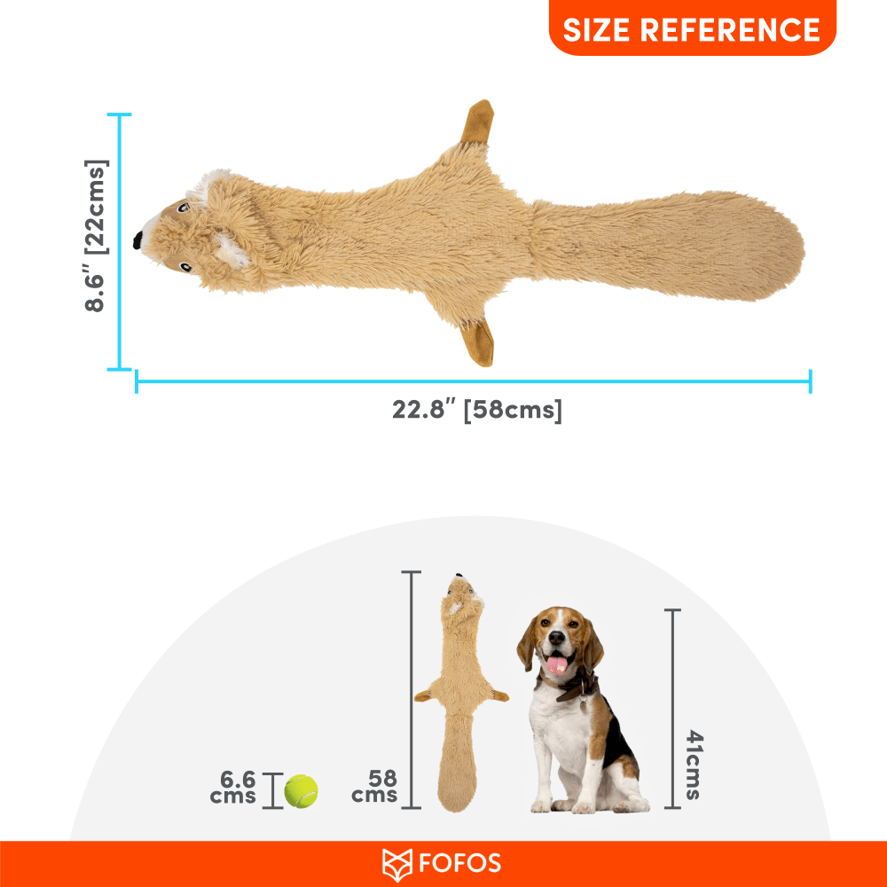 Barkbutler x Fofos Skinneez Squirrel Toy for Dogs (Brown) image 3