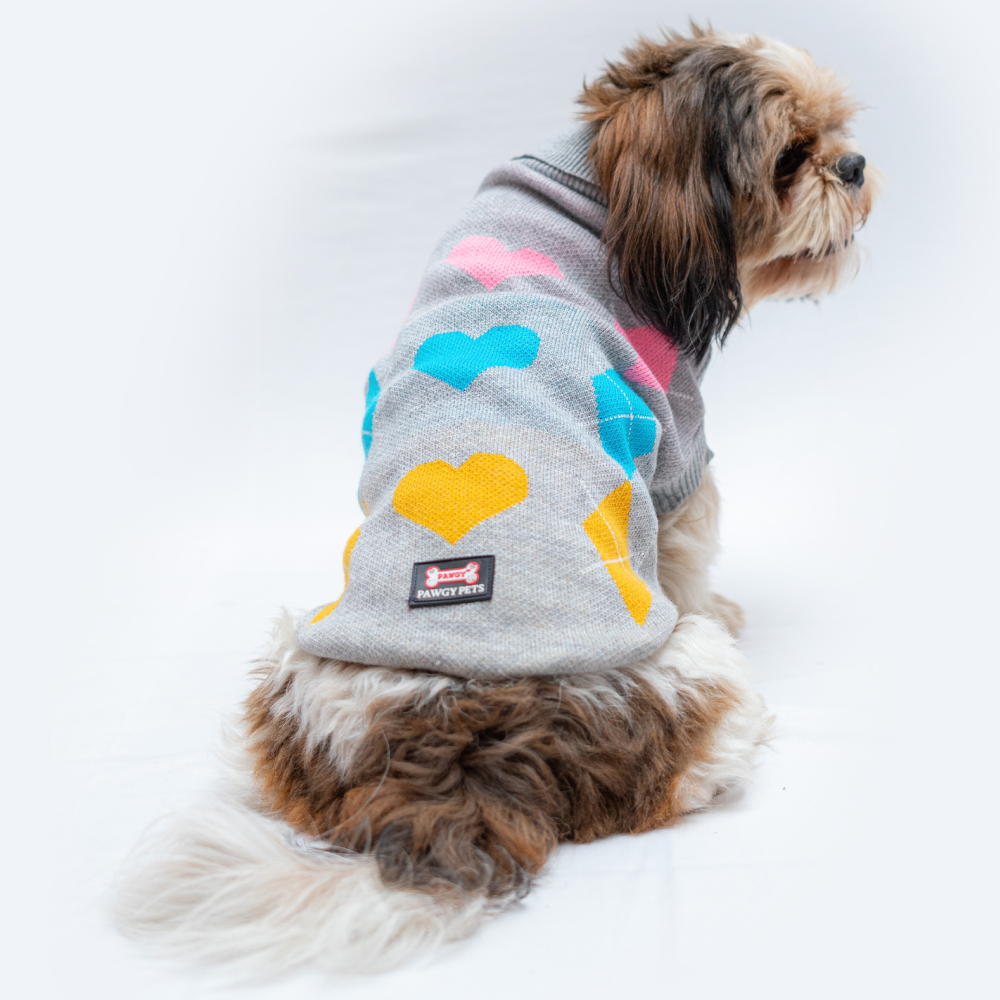 Pawgypets High Neck Cable Kint Sweater for Dogs and Cats (Grey) image 4