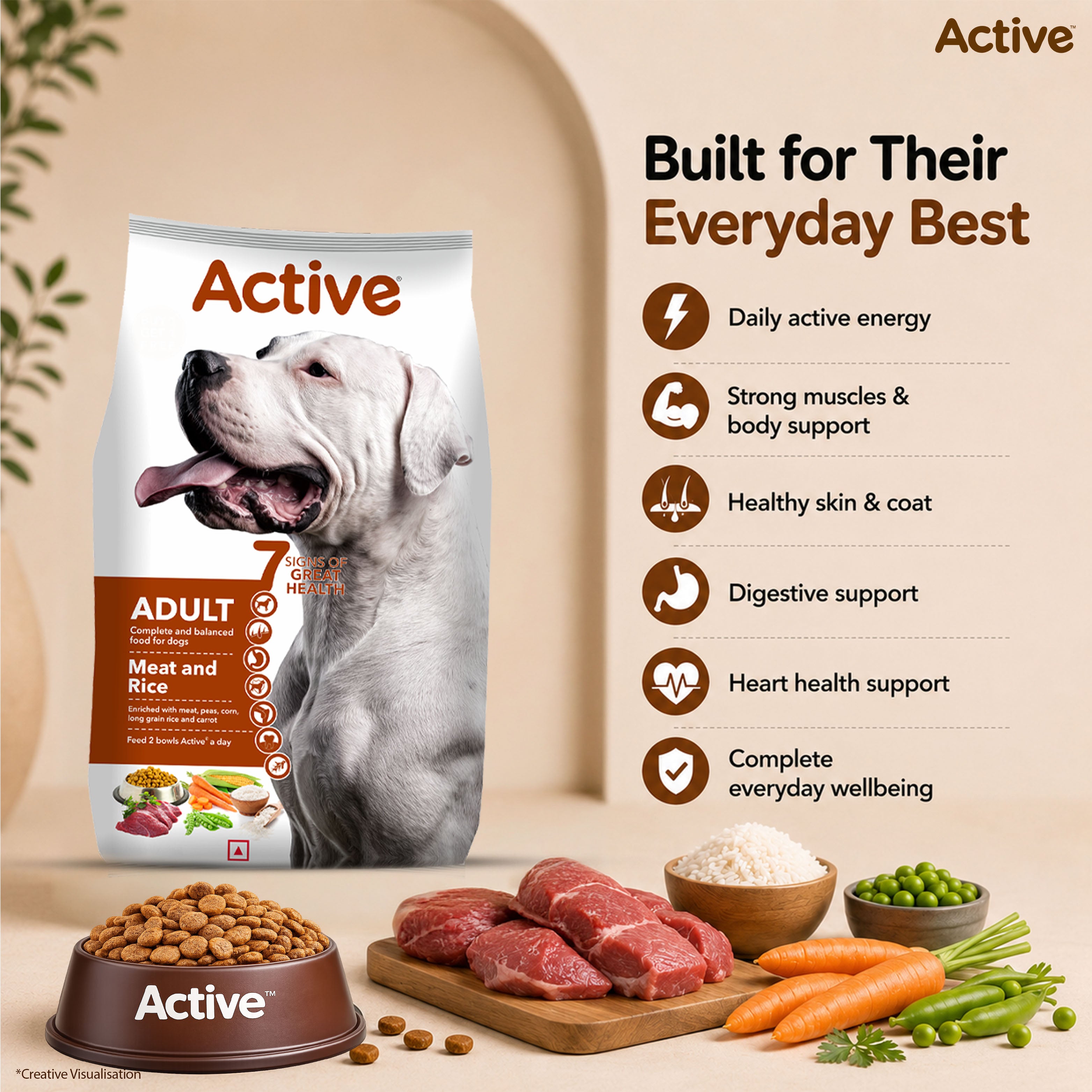 Active Meat and Rice Adult Dog Dry Food (Buy 1 Get 1) image 3
