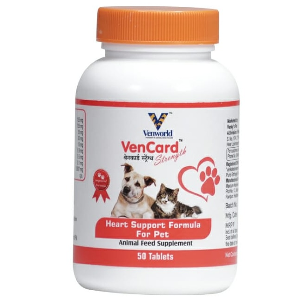 Venkys Vencard Tablet (Heart Support) for Dogs and Cats (pack of 50 tablets) image 2