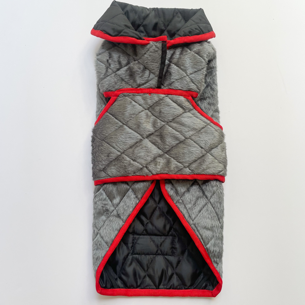 Pawgypets Reversible Quilted Jacket for Dogs and Cats (Grey/Red) image 7