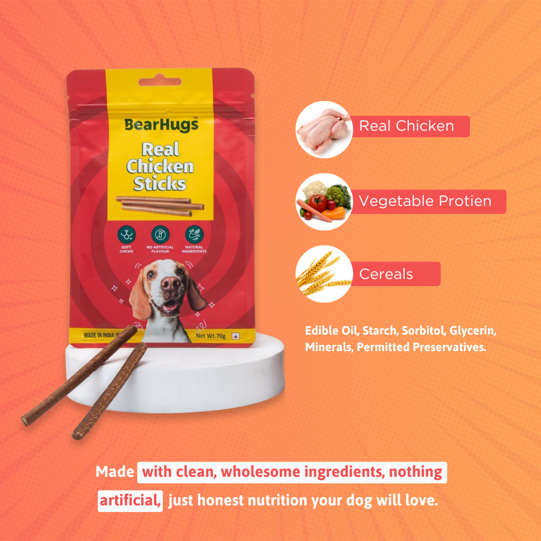 BearHugs Real Chicken Soft & Chewy Sticks Dog Treats image 4