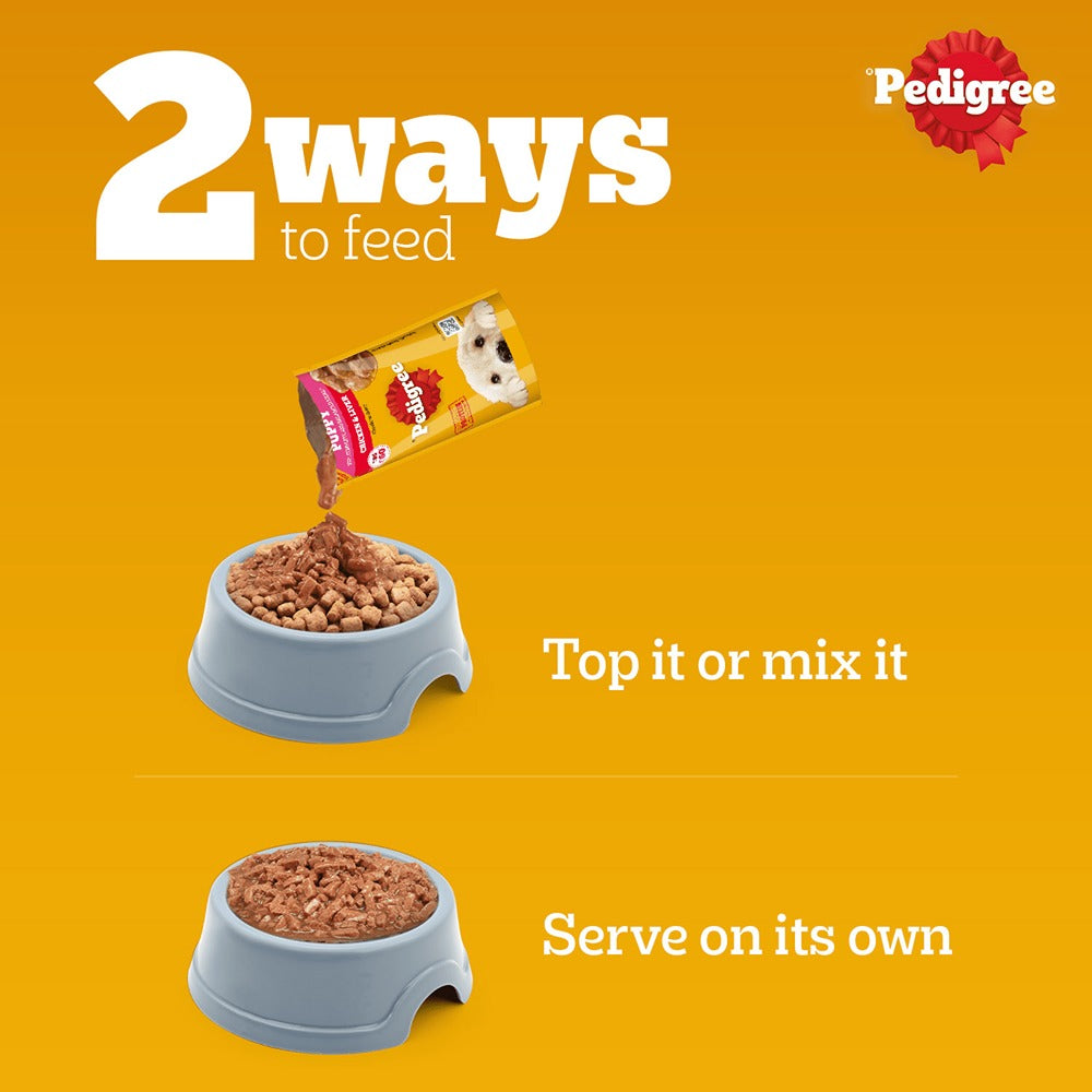 Pedigree Chicken and Liver Chunks in Gravy Pouch Puppy Dog Wet Food (130g) image 10