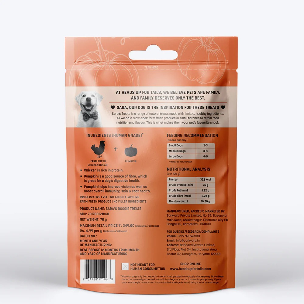 HUFT Sara's Doggie Chicken Jerky with Pumpkin Dog Treat image 2