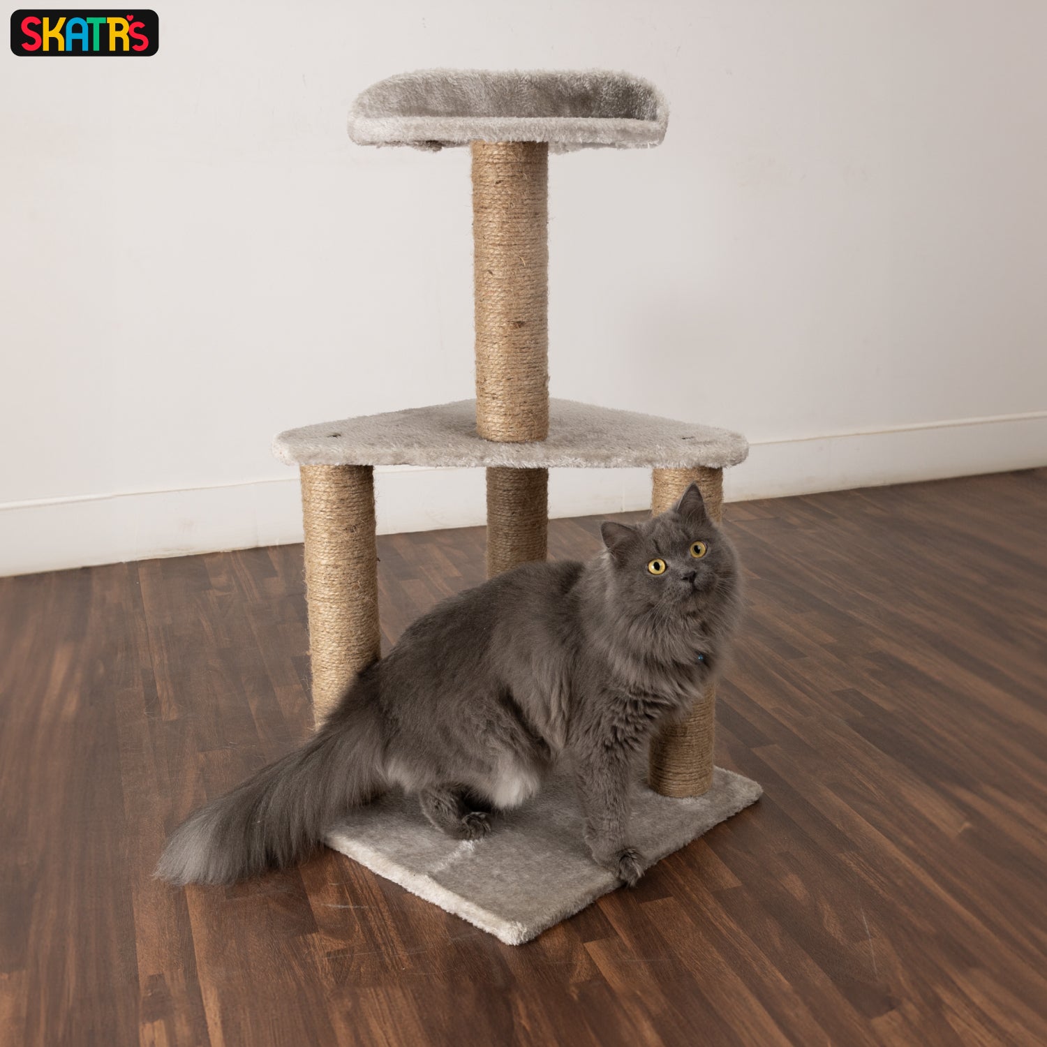 Skatrs Feline Fortress Two Tier Cat Tree with Sisal Post Toy image 6