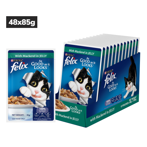Purina Felix with Mackerel in Jelly Complete and Balanced Adult Cat Wet Food image 10