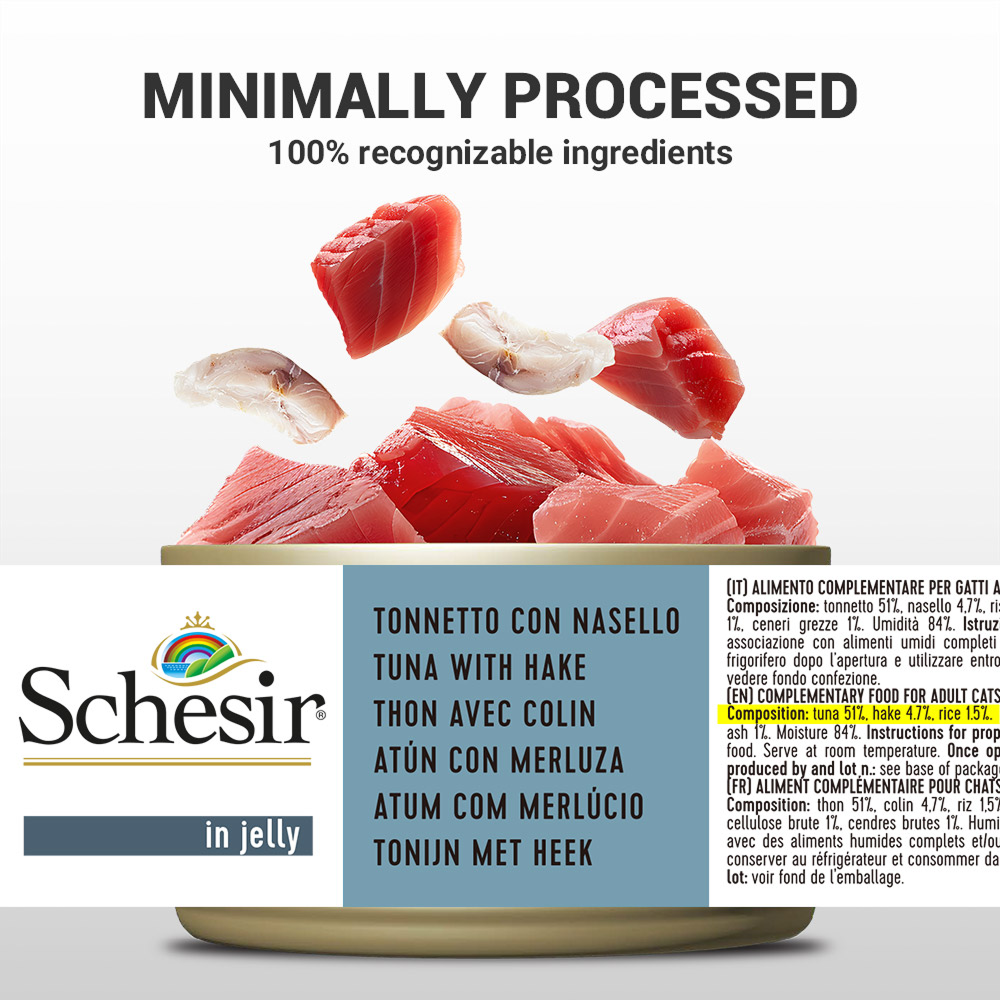 Schesir Tuna Whole Meat with Hake in Jelly Cat Wet Food image 6