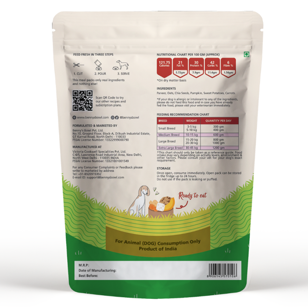 Bennys Bowl Paneer and Oats Rice Dog Fresh and Wet Food image 8