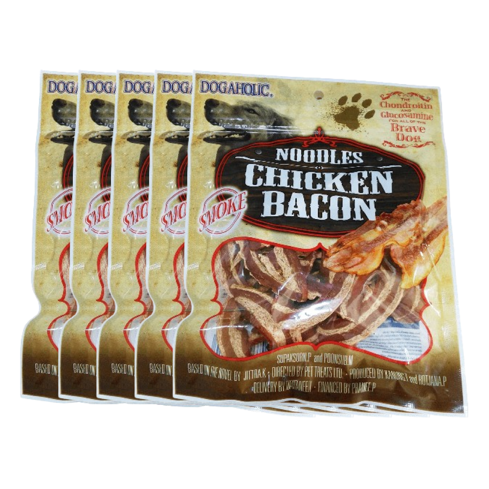 Dogaholic Noodles Smoked Chicken Bacon Strips Dog Treats image 7