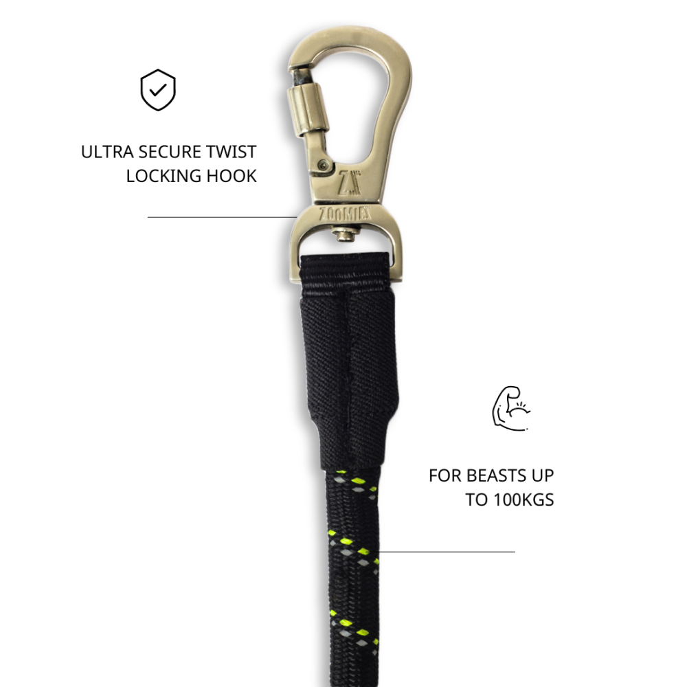 Zoomiez Tuff Rope Leash for Dogs (Black) image 4