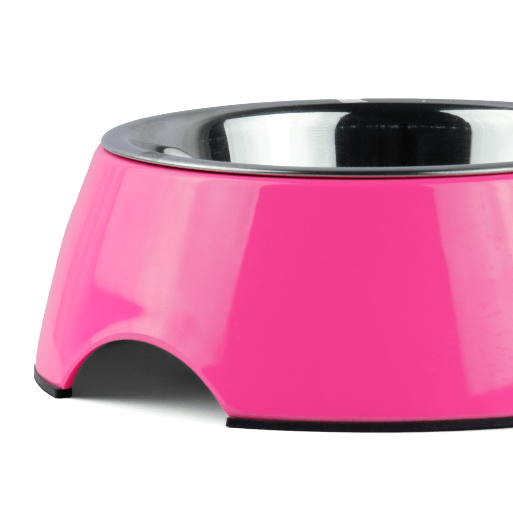 Basil Double Melamine Bowl Dinner Set for Dogs and Cats (Pink) image 3
