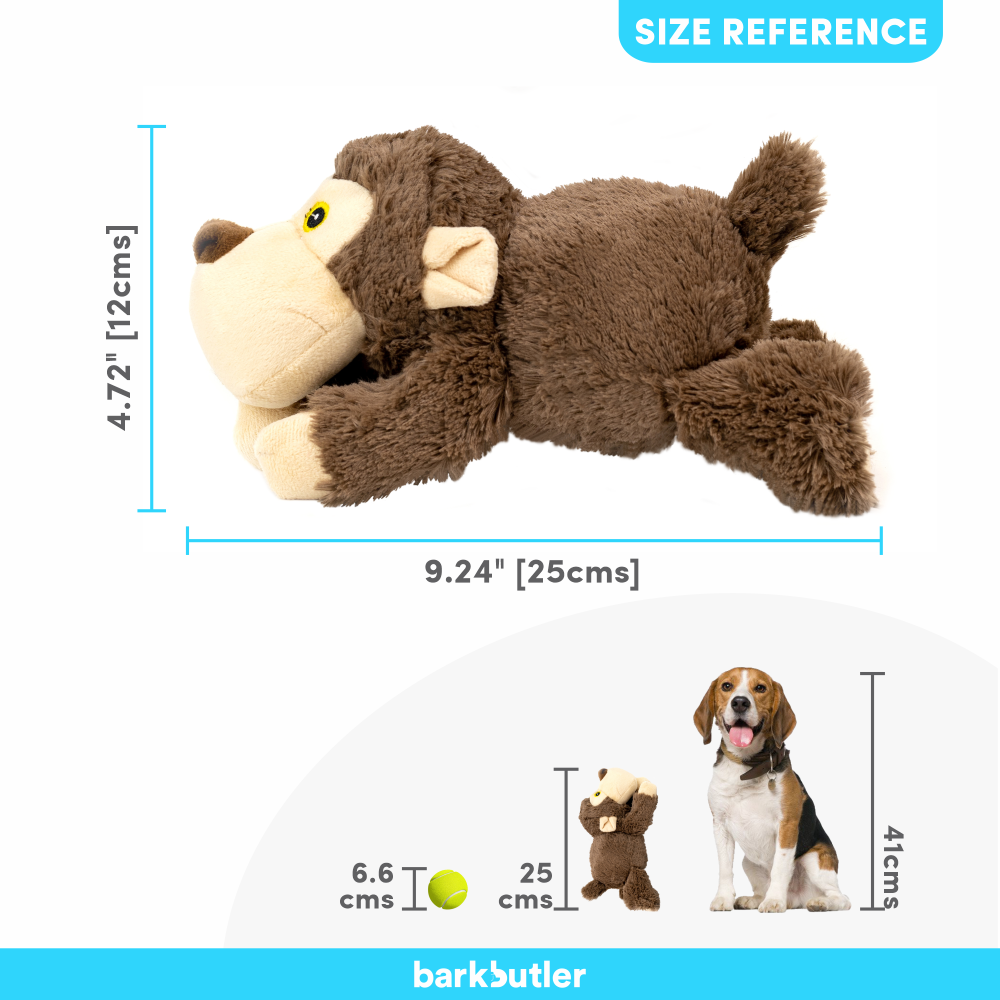 Barkbutler Boh The Bear Plush Toy for Dogs | For Medium Chewers (Brown) image 5