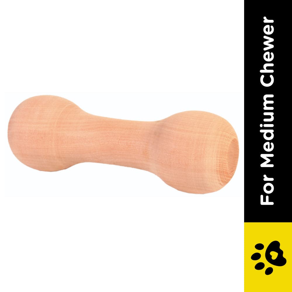 Trixie Rounded Wooden Retrieving Dumbbell Toy for Dogs image 2