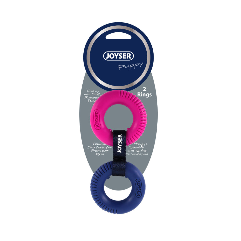 Joyser Puppy 2 TPR Rings for Dogs (Pink/Blue)