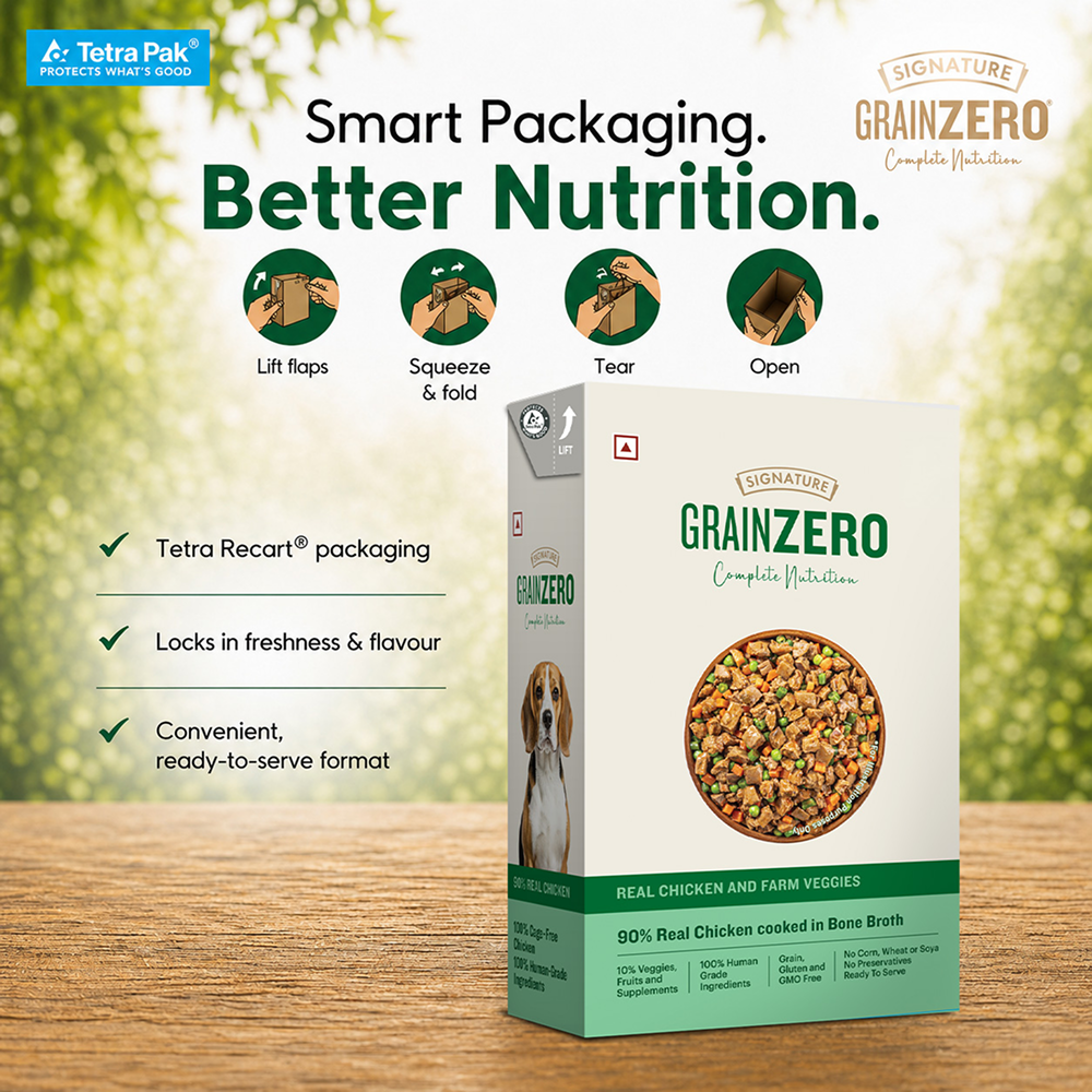 Signature Grain Zero Tetra Pack Real Chicken Veggies Dog Fresh Food image 8