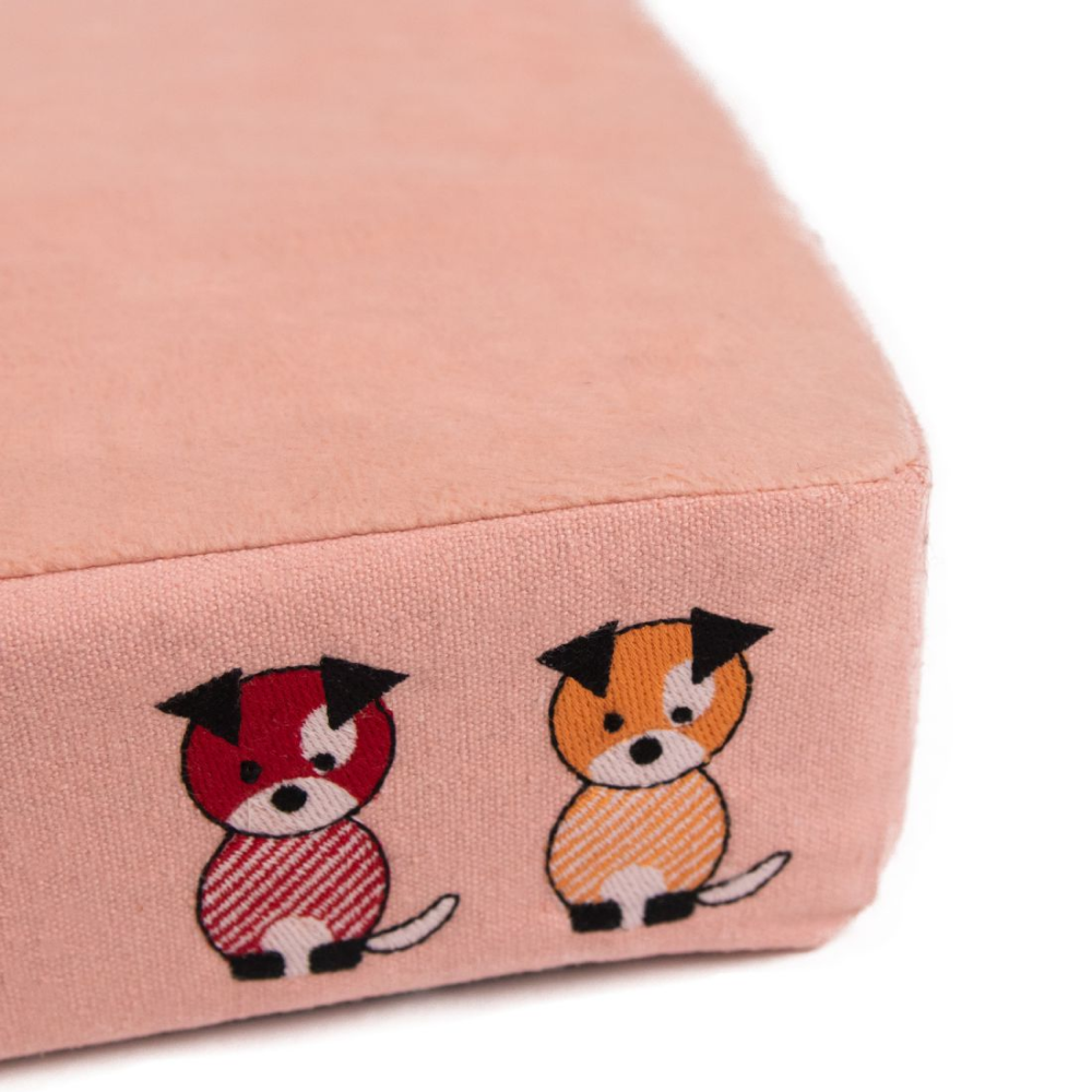 Petter World Micro Fur Orthopedic Mattress Bed with Memory Foam Base for Dogs (Peach Pearl) image 2