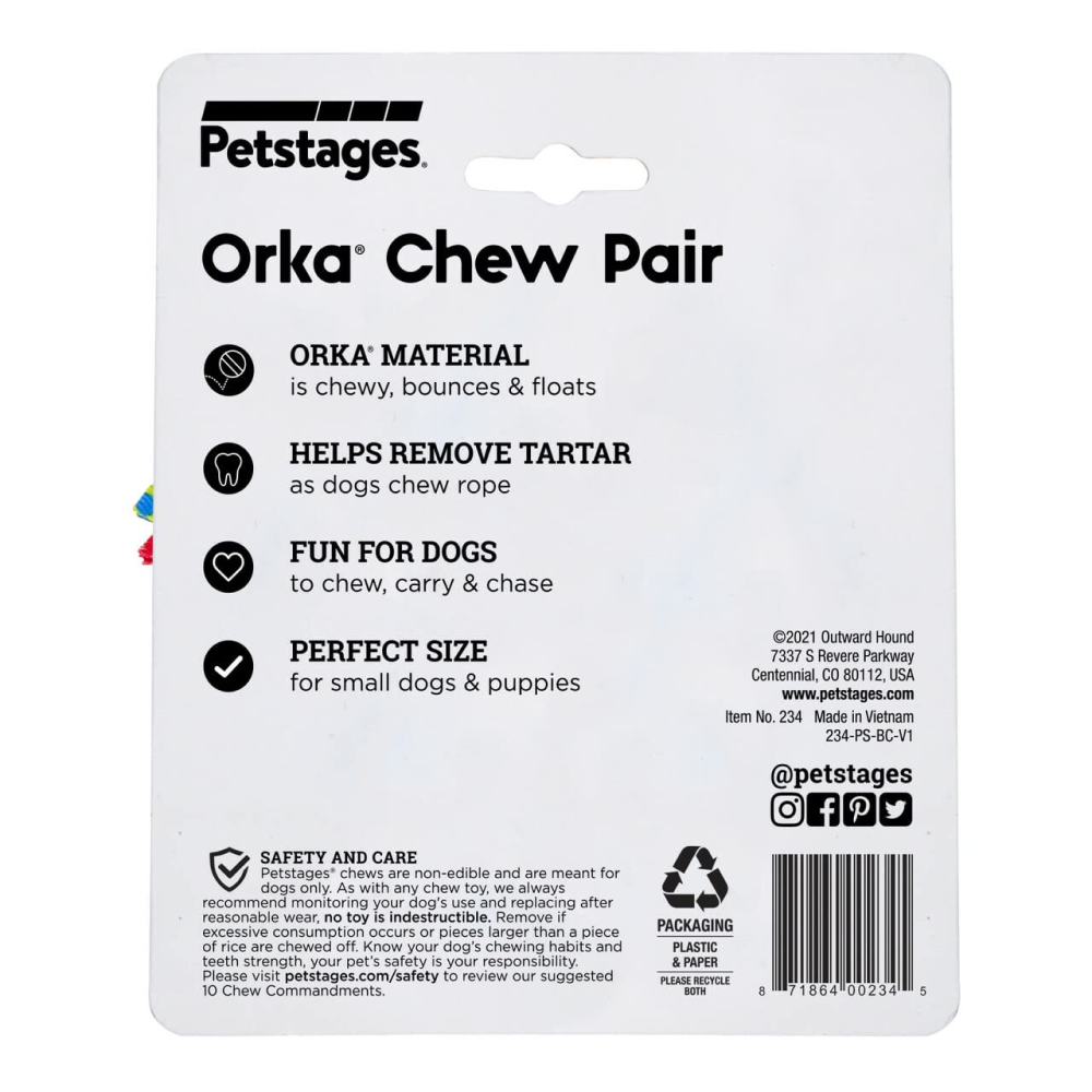 Outward Hound Petstages Orka Petite Pair Chew Toys for Dogs (Blue) image 4