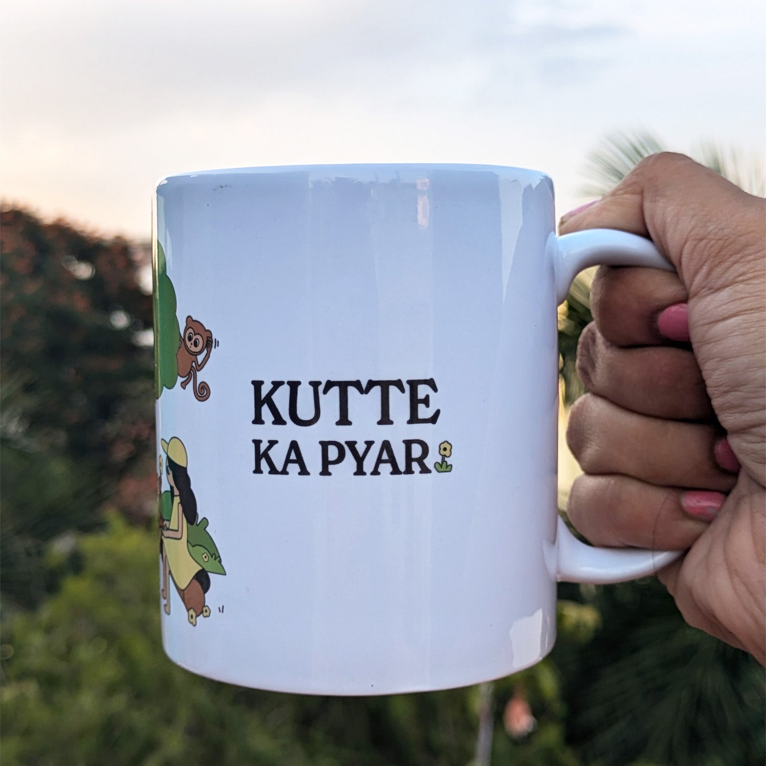 thePack Bandar Kya Jaane Ceramic Coffee Mug (White) image 2