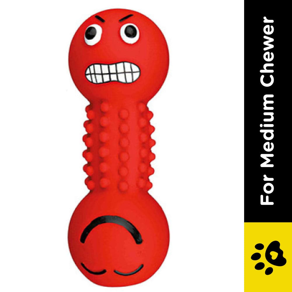 Trixie Smiley Dumbbell with Motifs Latex Toy for Dogs (Red) image 2
