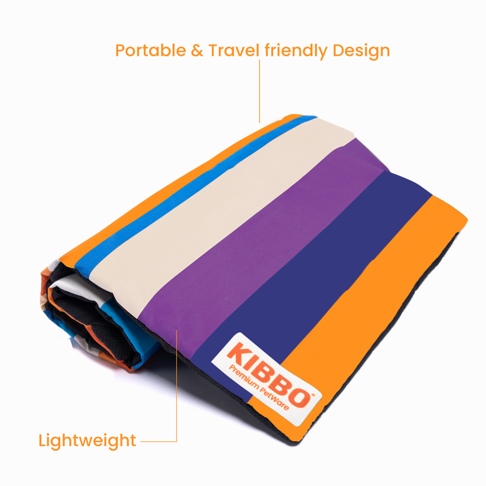 Kibbo Lightweight and Portable Mats for Dogs and Cats (Orange/Purple) image 2