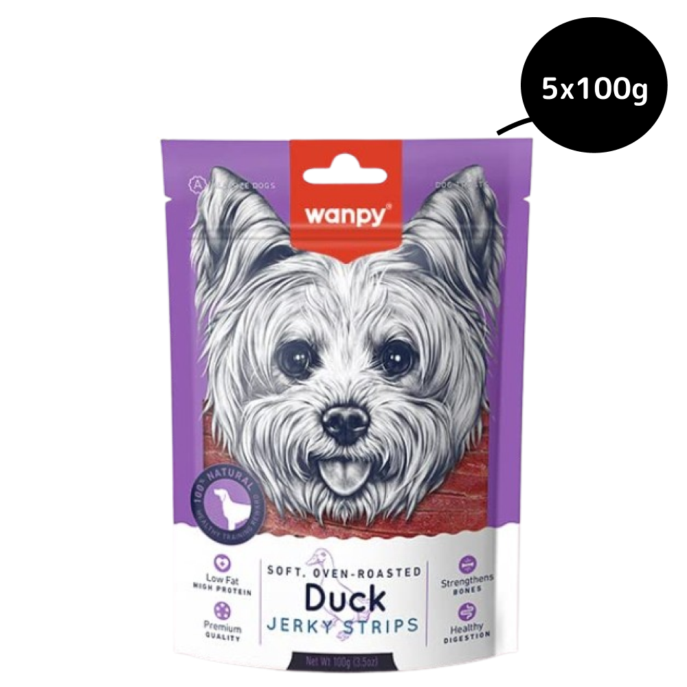 Wanpy Oven Roasted Soft Duck Jerky Strips Dog Treats image 3