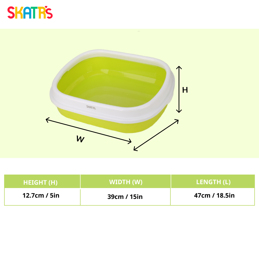 Skatrs Litter Tray for Cats (Green) image 2