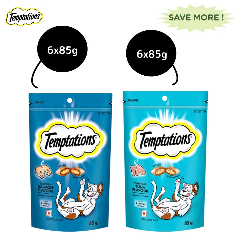 Temptations Tempting Tuna and Savoury Salmon Flavour Cat Treats Combo image 10
