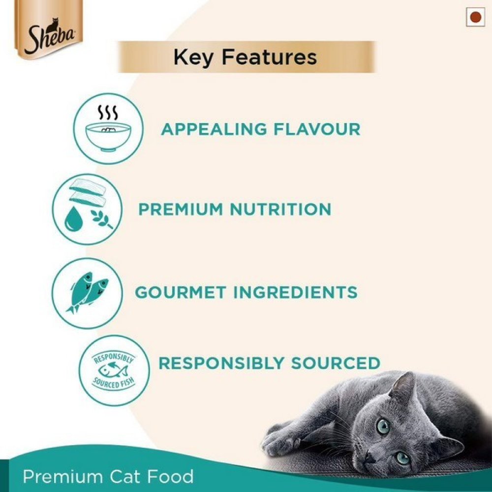 Sheba Skipjack Salmon Fish Mix and Fish with Dry Bonito Flake Cat Wet Food Combo image 6