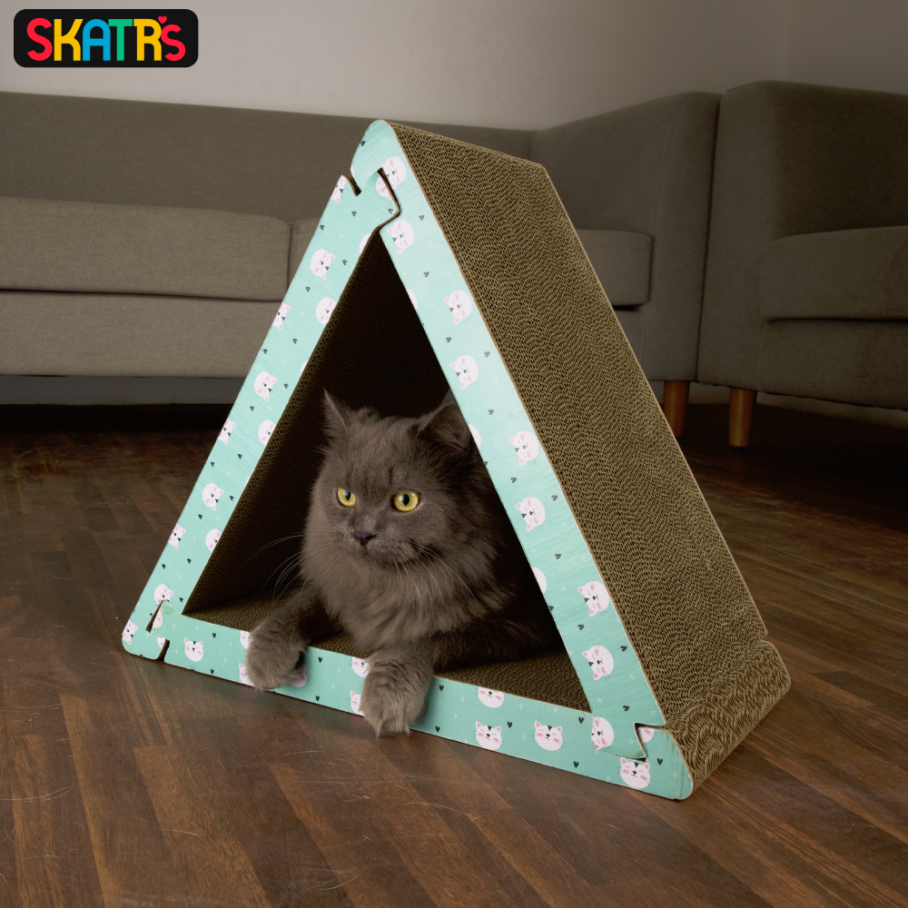Skatrs Cute Triangle Cat Scratcher with 2g Premium Catnip Free image 7