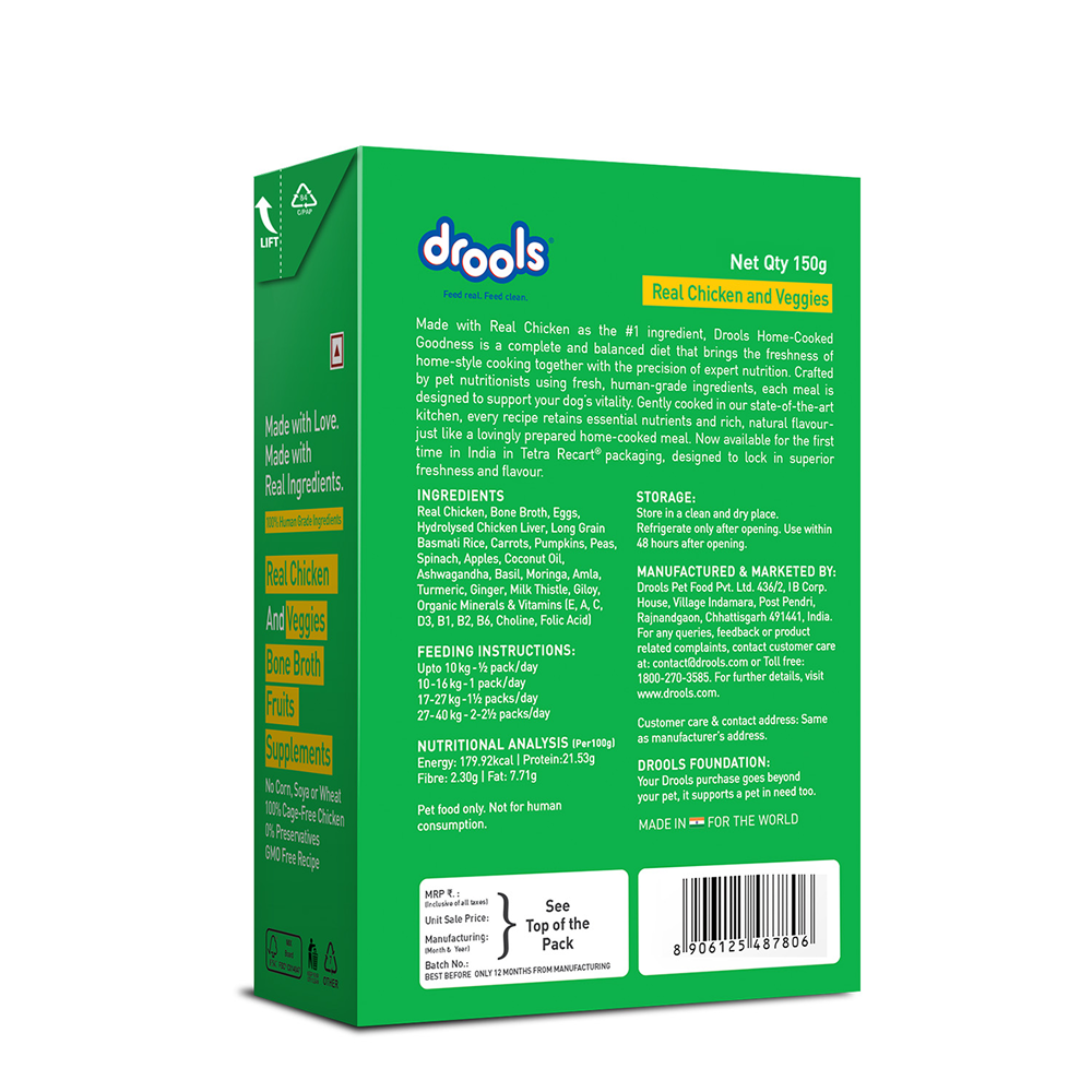 Drools Tetra Pack Real Chicken Veggies Dog Fresh Food image 2