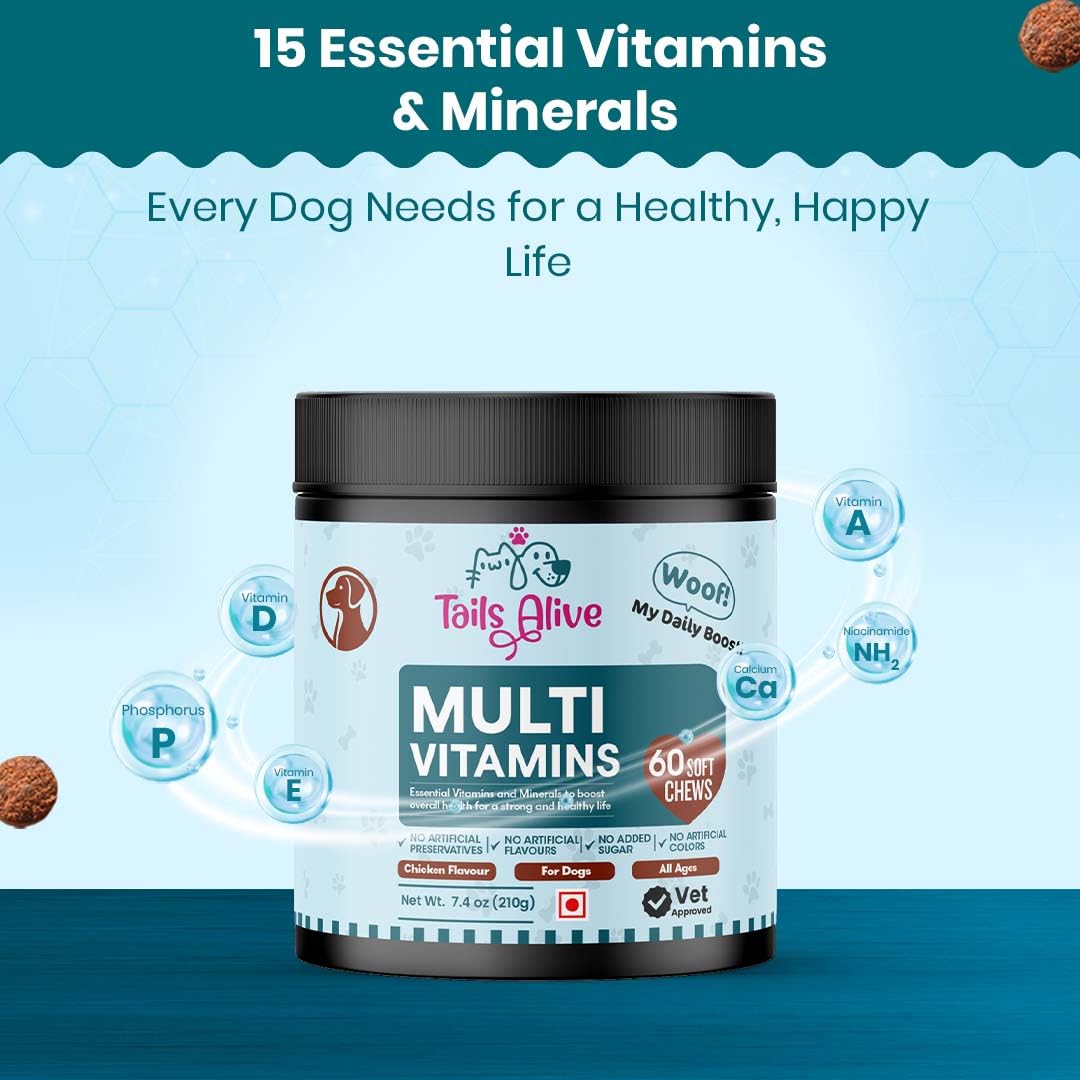 TailsAlive Chicken Flavour Multivitamin Soft Chews Supplement for Dogs image 2