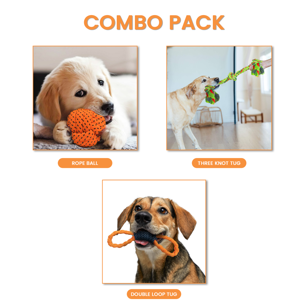 Kibbo Non Toxic and Durable Rope Chew Toy for Dogs and Cats (Pack of 3) image 3