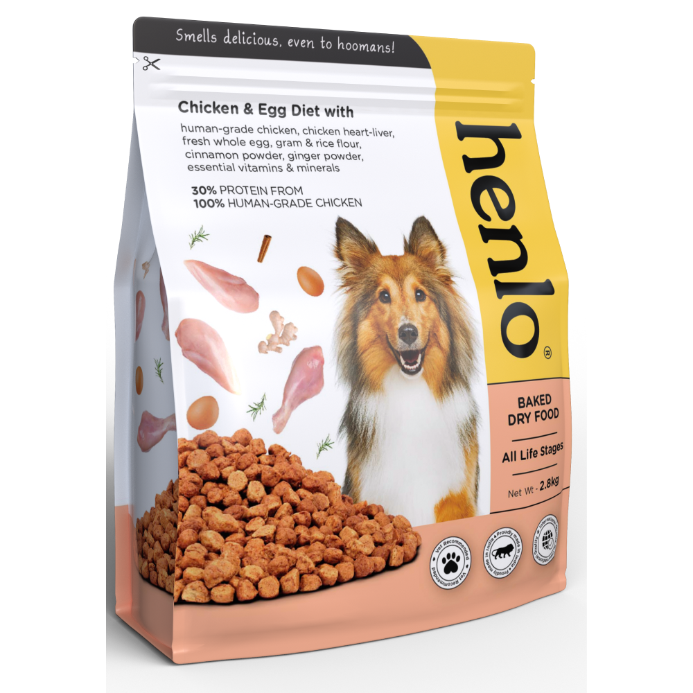 Henlo Chicken and Egg Baked Dry Food for Adult Dogs & Puppies | 100% Human Grade Ingredients image 1