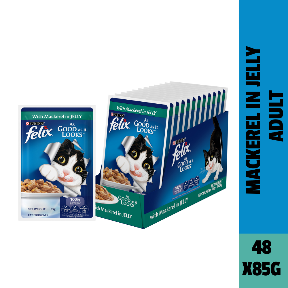 Purina Felix with Mackerel in Jelly Complete and Balanced Adult Cat Wet Food image 10