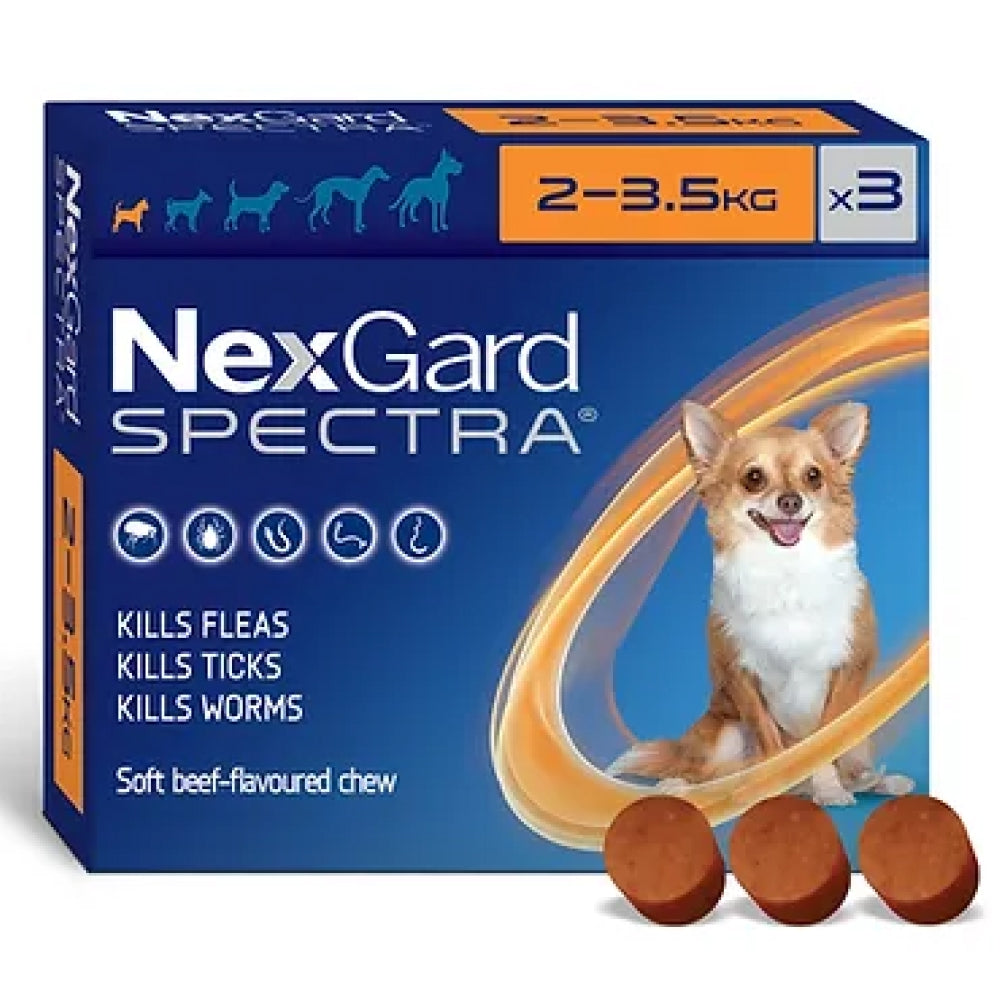 Boehringer Ingelheim Nexgard Spectra Tick & Flea Tablet (2 to 3.5kg) for Dogs (Afoxolaner & Milbemycin Oxime)
