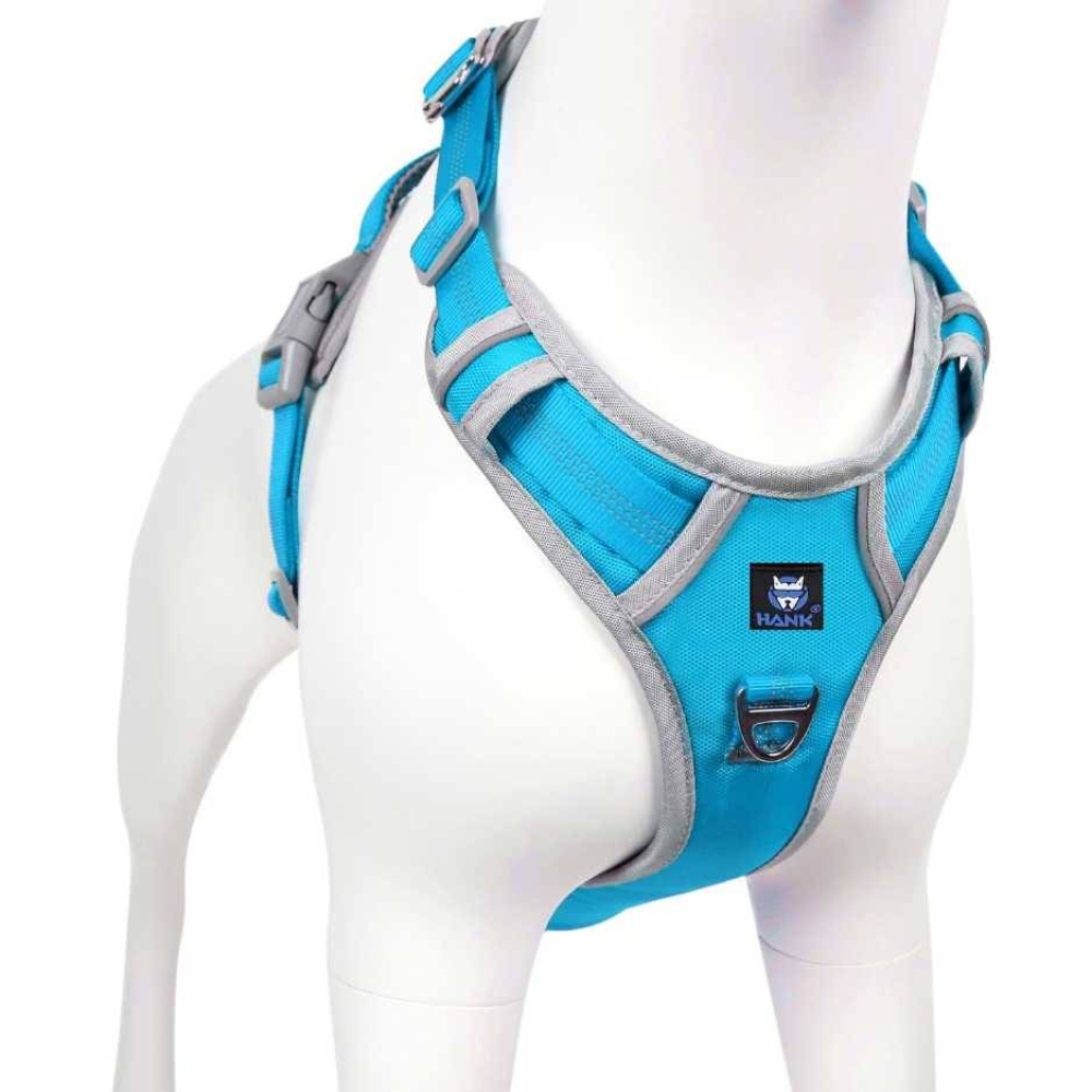 Hank 3M Reflective Harness for Puller Dogs (Grey/Cyan Blue) image 6