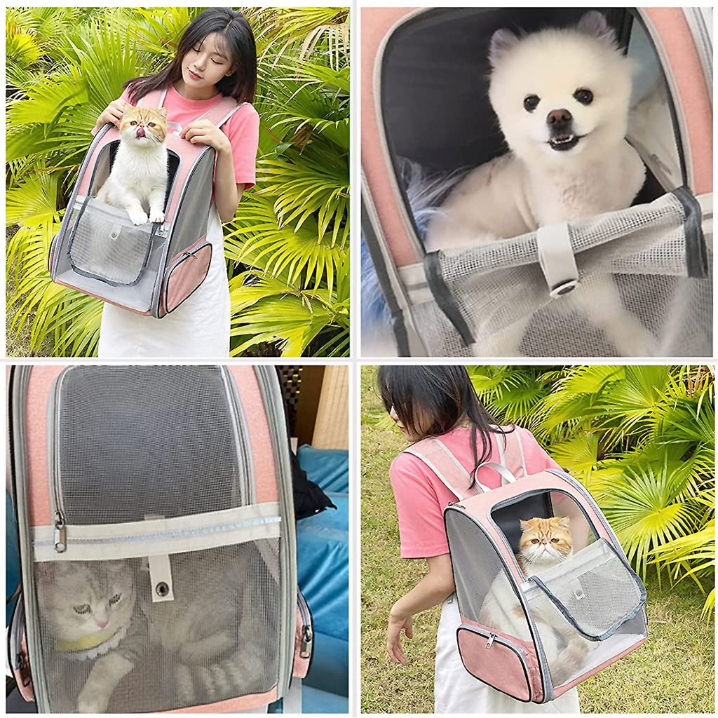 QPets Expandable Backpack for Dogs and Cats (Pink) image 4