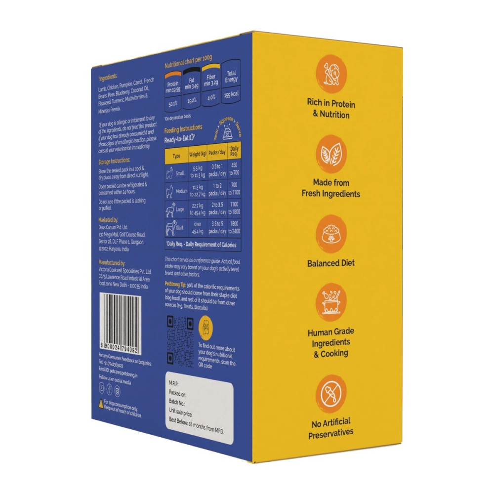 PetStrong Lamb and Blueberry Grain Free Fresh Food for Dogs image 4