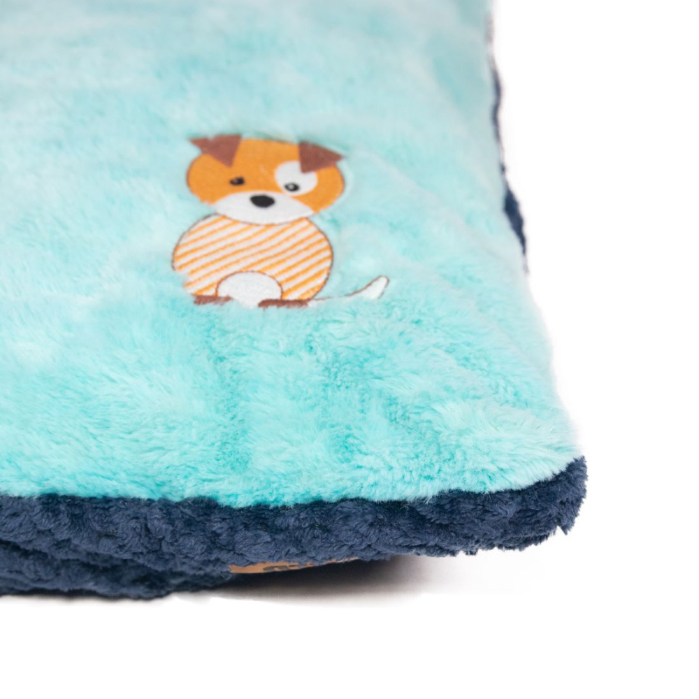 Petter World Luxury Reversible Chopped Foamed Pillow Bed with Soft Fur for Dogs (Turquoise) image 4
