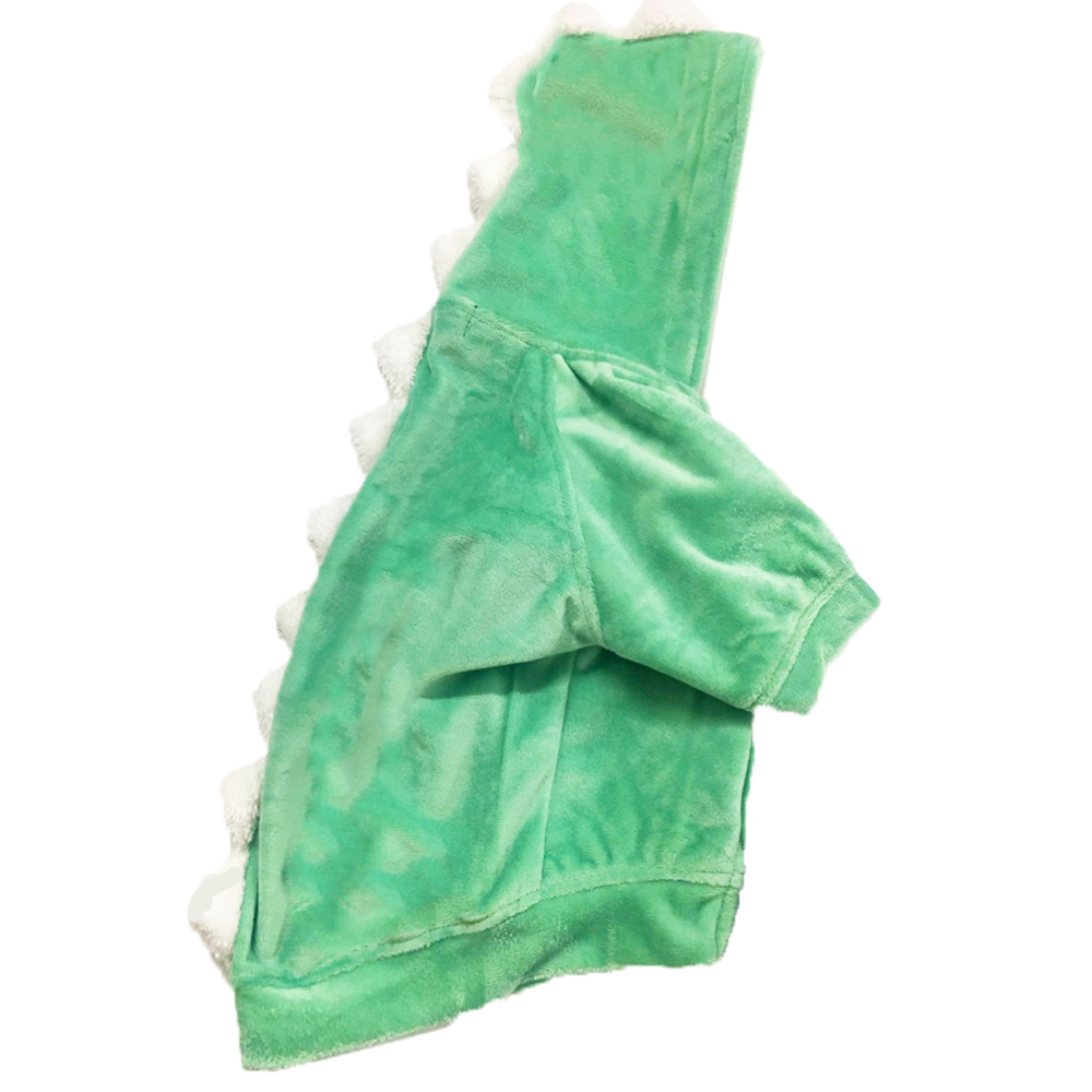 Dogobow The Good Dino Hoodie for Dogs and Cats (Teal Green/White) (Get a Bow Free) image 5