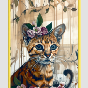 EverythingBoho The Boho Cat Wall Art (Yellow)