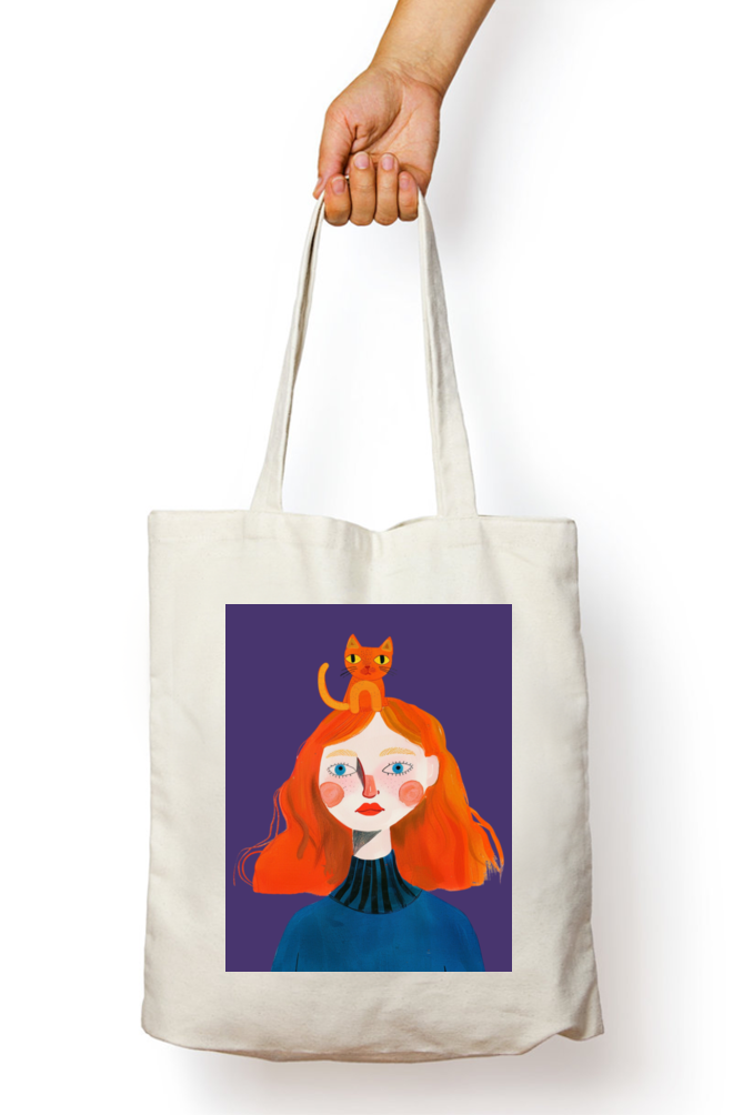 EverythingBoho Living the meow-ment Zipped Tote Bag For Cat Lovers image 1