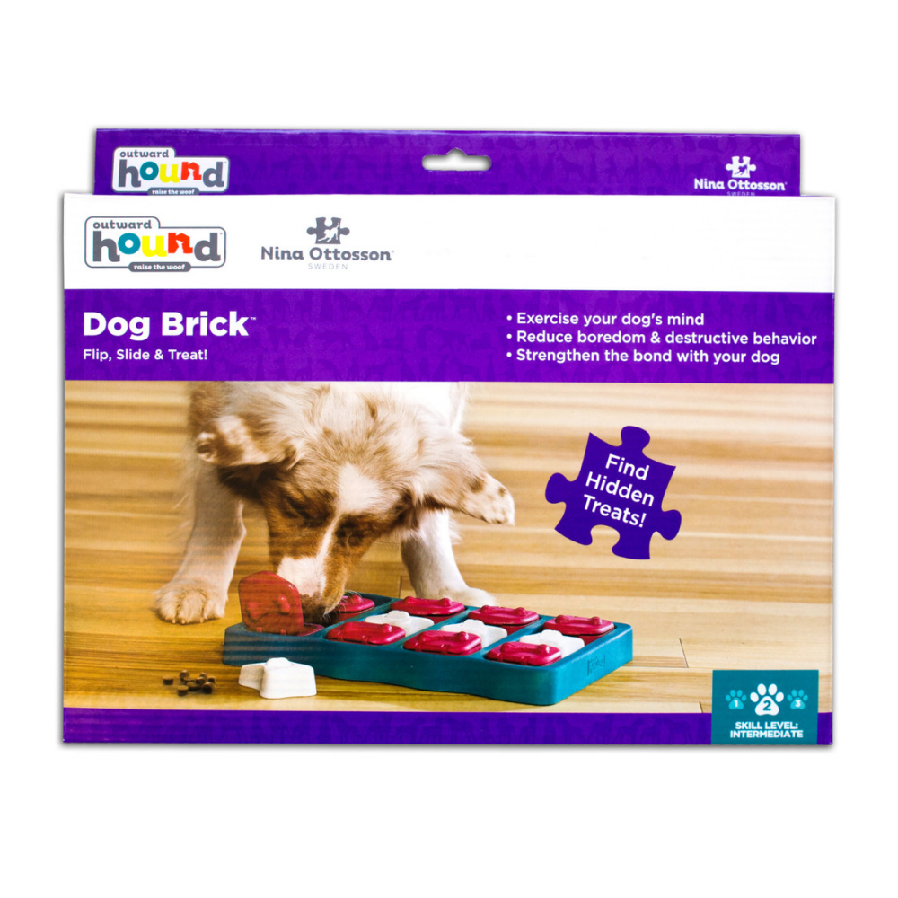 Outward Hound Nina Ottosson Brick Game for Dogs (Blue Level 2 Intermediate) | For Medium Chewers image 10