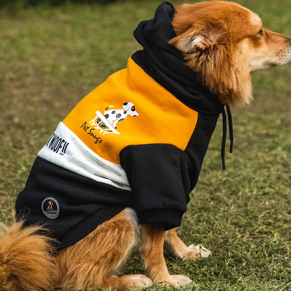 Pet Snugs Basketball Print Sweatshirt For Dogs (Mustard White & Black) image 1
